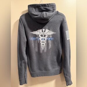 Gray Caduceus Hoodie